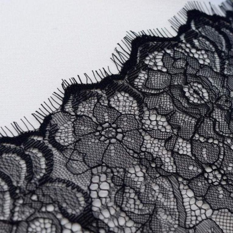 French Chantilly Lace Trim Black