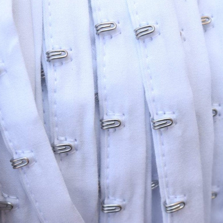Hook and Eye Tape White Silver