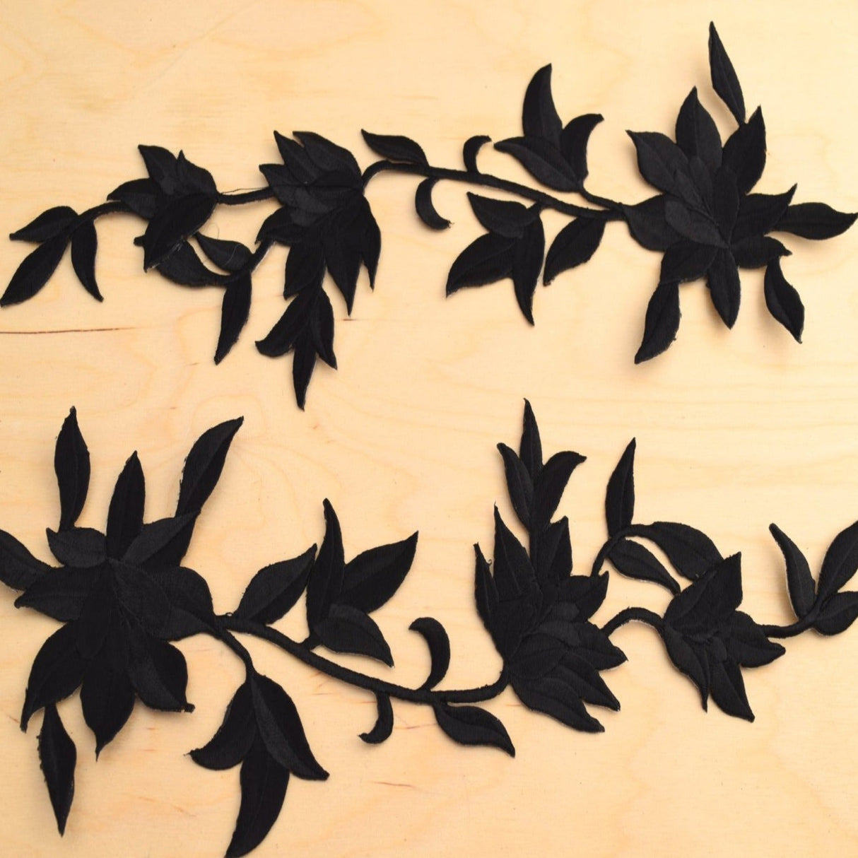 Black Flower Patch Applique