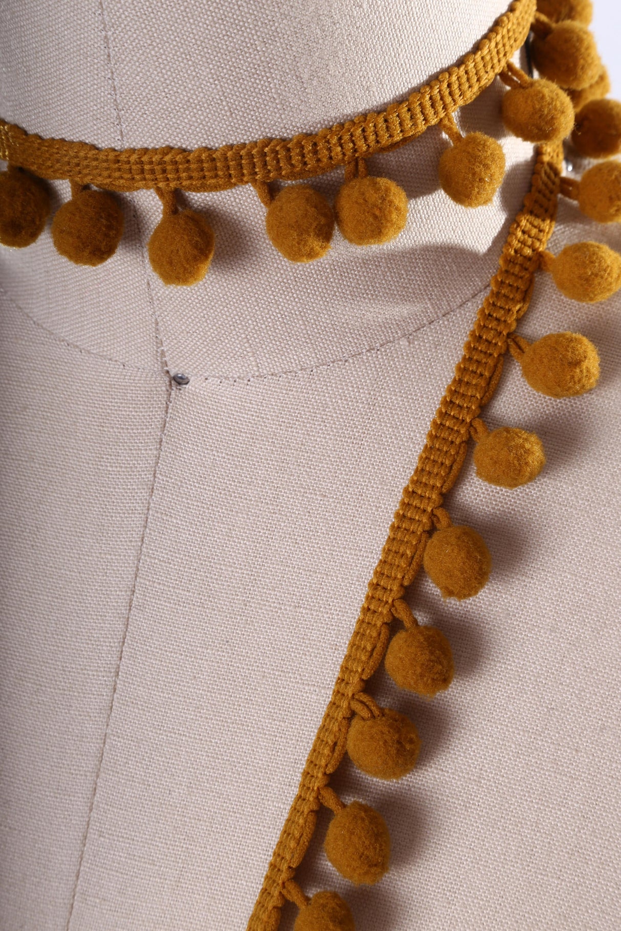 Pom Pom Trim Tawny Brown Mini