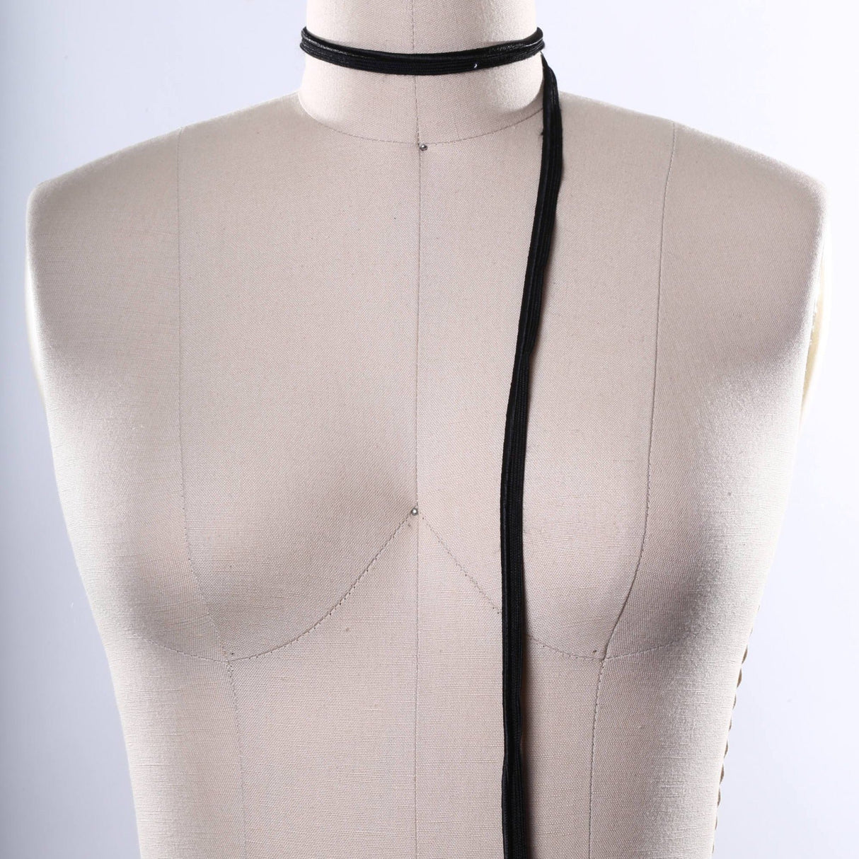 Piping Cord Trim Black Satin