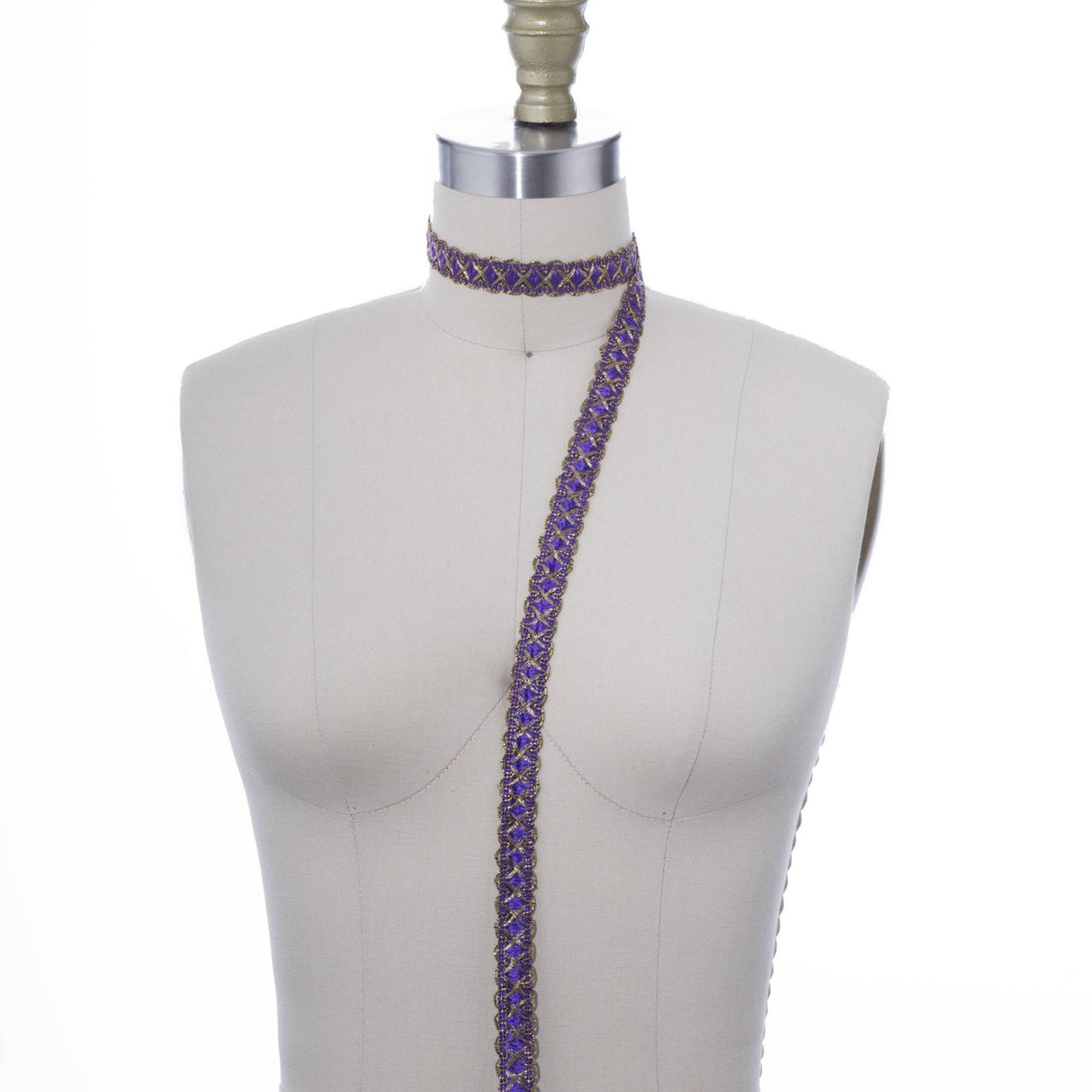 Gimp Trim Purple Antique Gold 5/8"