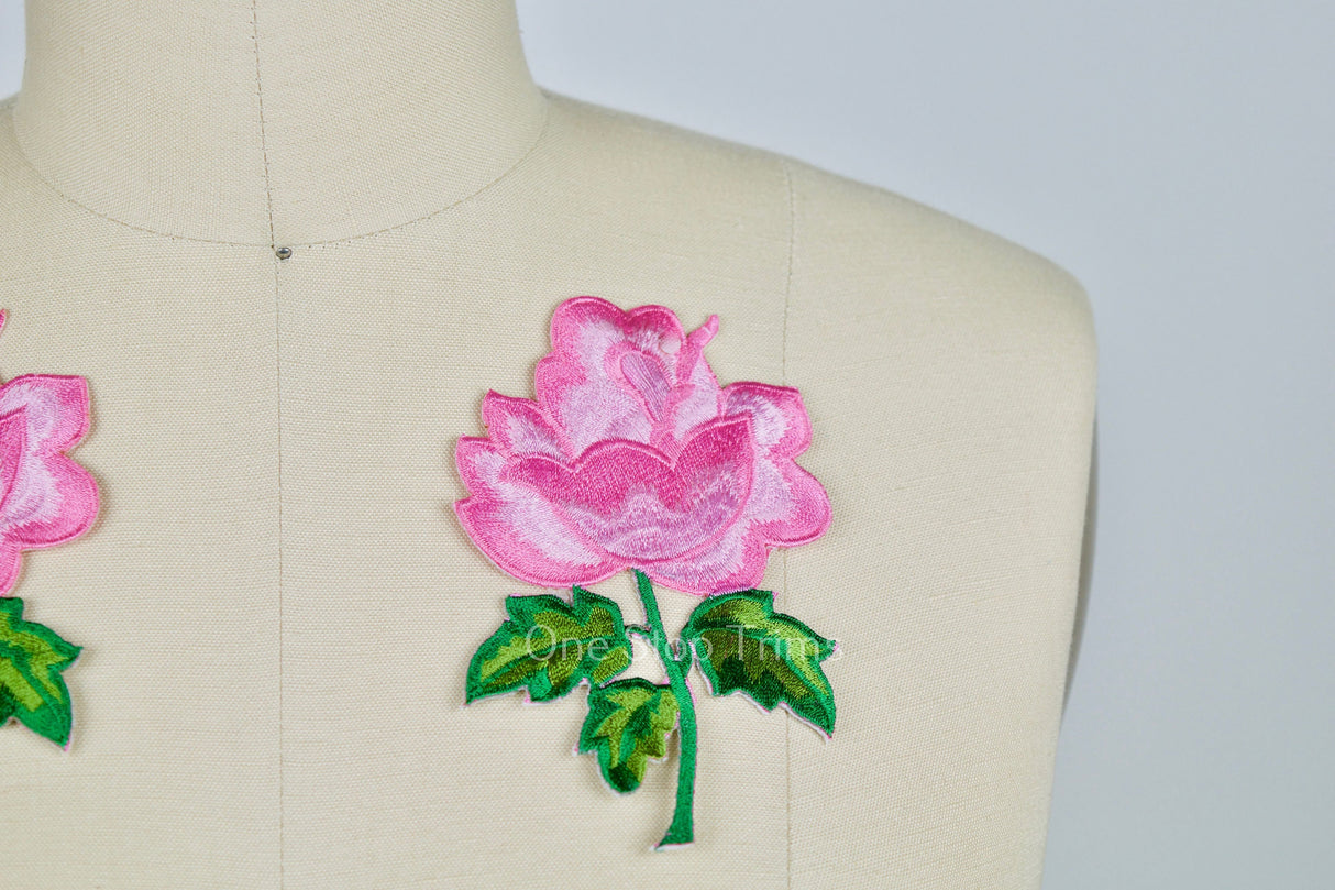 Flower Patch Baby Pink Embroidered Applique