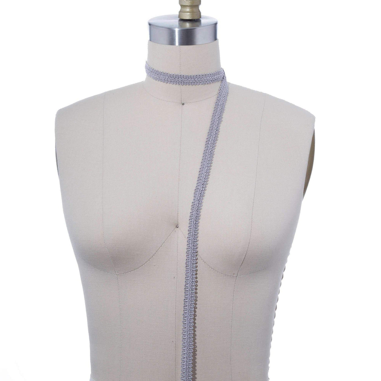 Braided Gimp Trim Light Gray 5/8"