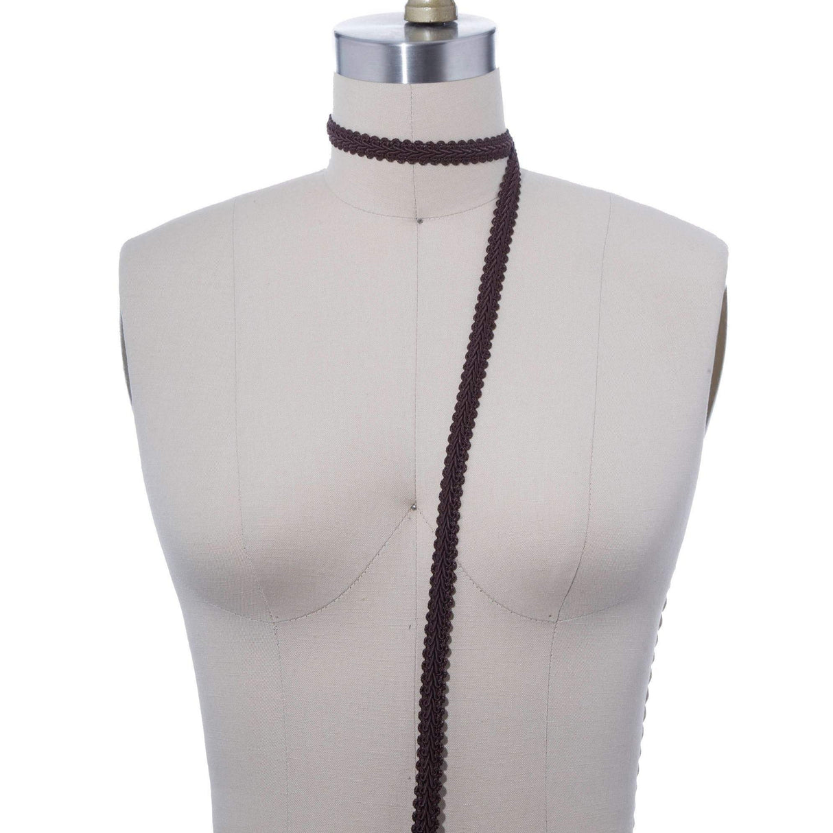 Braided Gimp Trim Chocolate Brown 5/8"