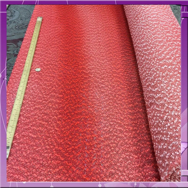 Embroidery Lace Crocheted Coral Fabric