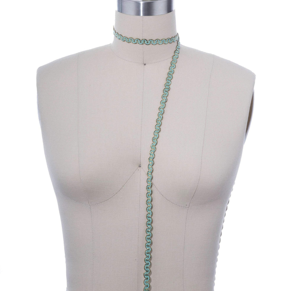 Gimp Trim Mint Green Antique Gold Scroll
