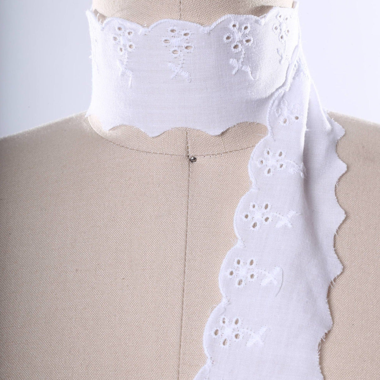 Eyelet Cotton Lace Trim White 2in Daisy