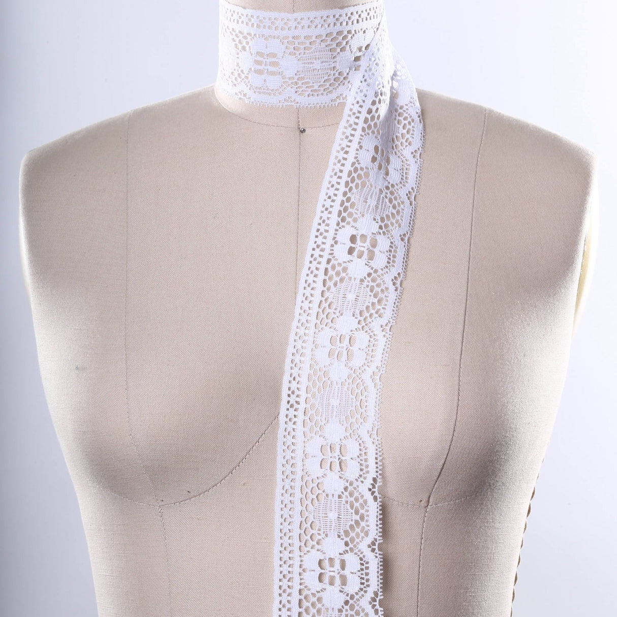 Lace Trim Polyester White Ivory 2 Yards