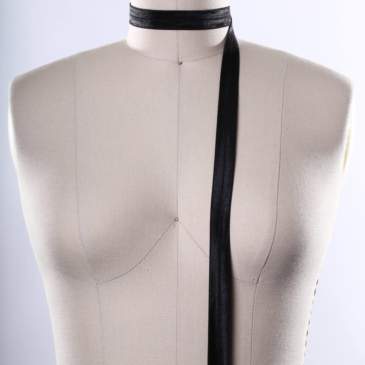 Fold Over Elastic Shiny Black 5/8in