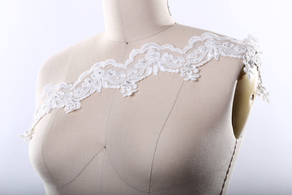 Bridal Lace Trim White Ivory 2.5"
