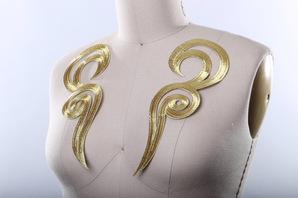 Applique Antique Gold Mirrored Swirl