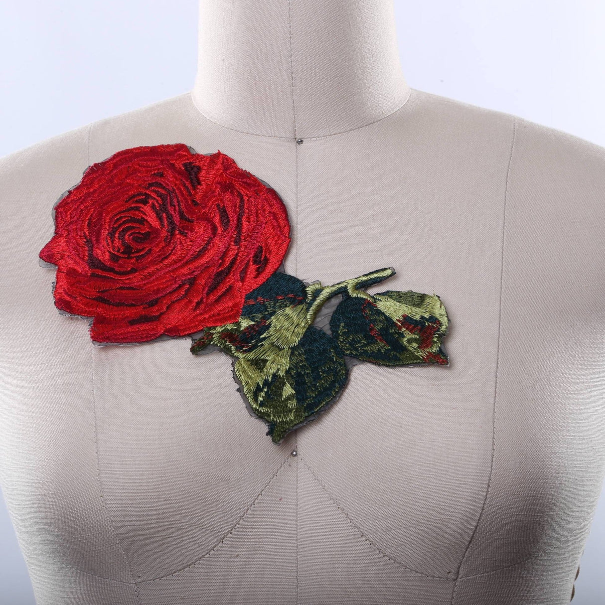 Flower Applique Red Embroidery Iron-On