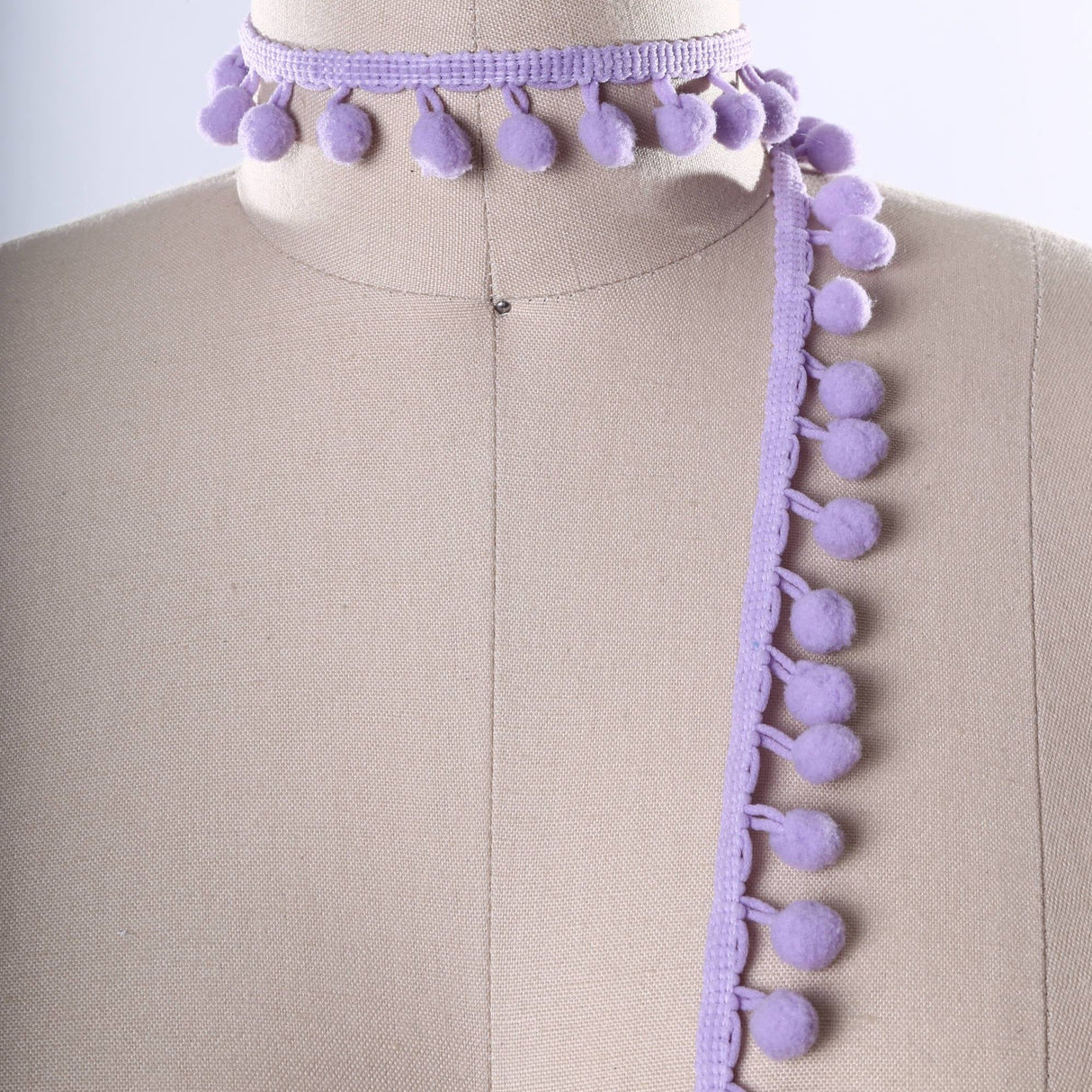 Pom Pom Fringe Trim Lavender 2 Yards