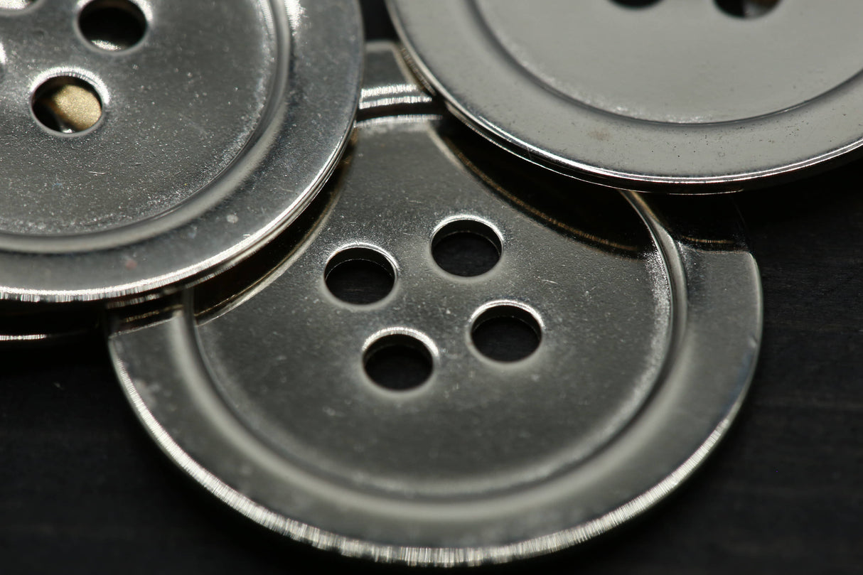 Silver Mirror Four-Hole Button