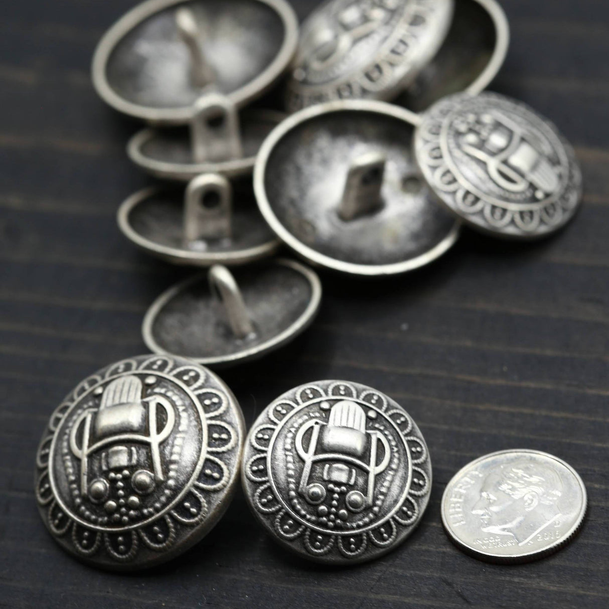 Silver Metal Tiki God Shank Button