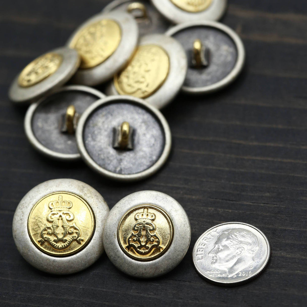 Royal Crest Metal Button