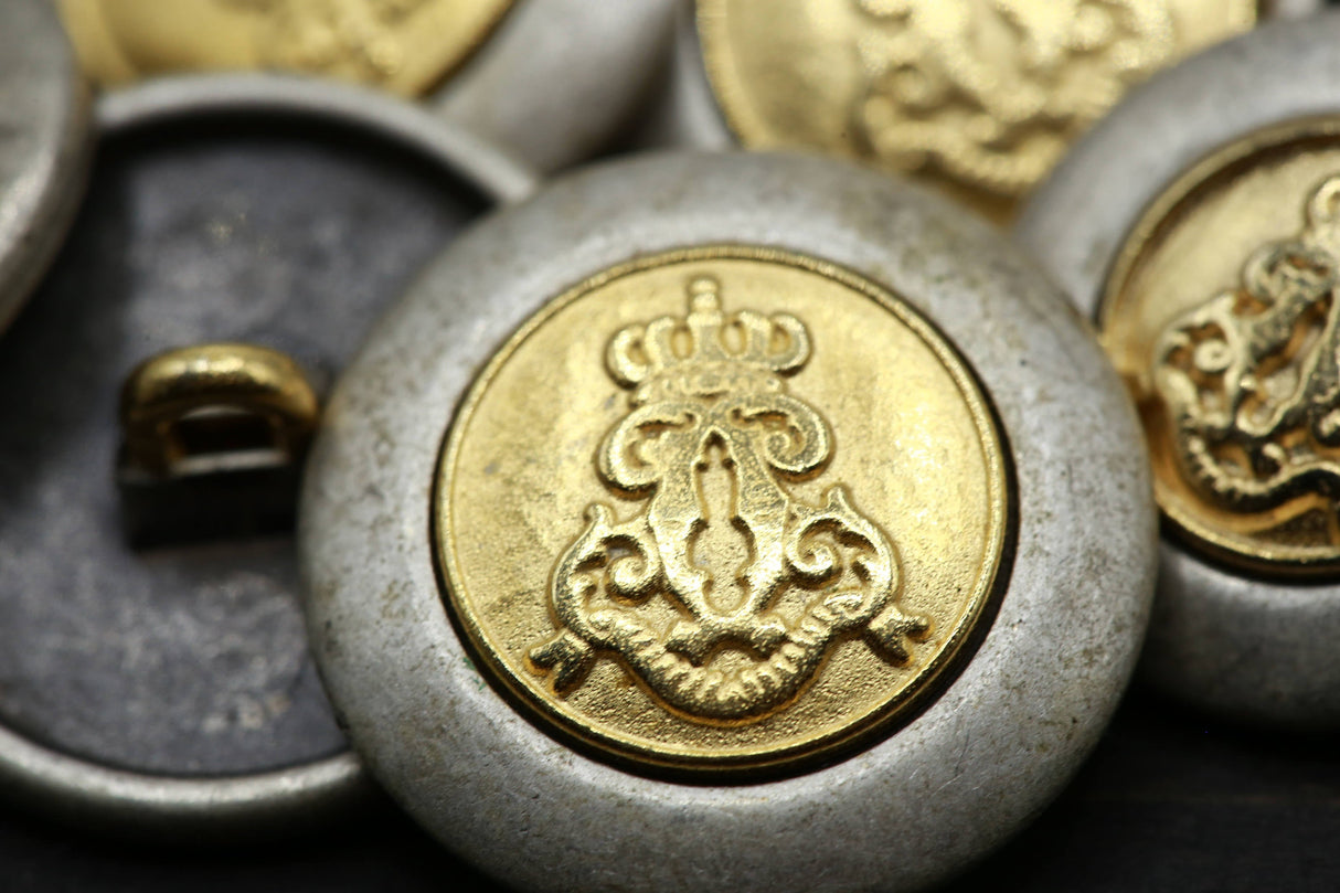 Royal Crest Metal Button