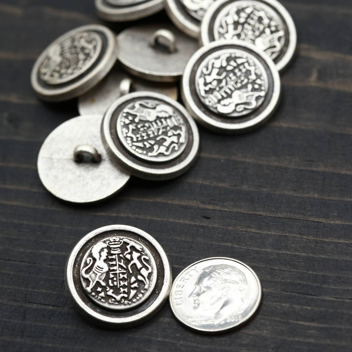 Silver Shank Button 24L 15mm