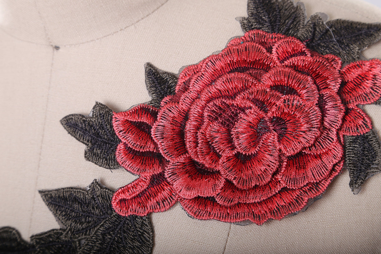 Embroidered Flower Applique Patch