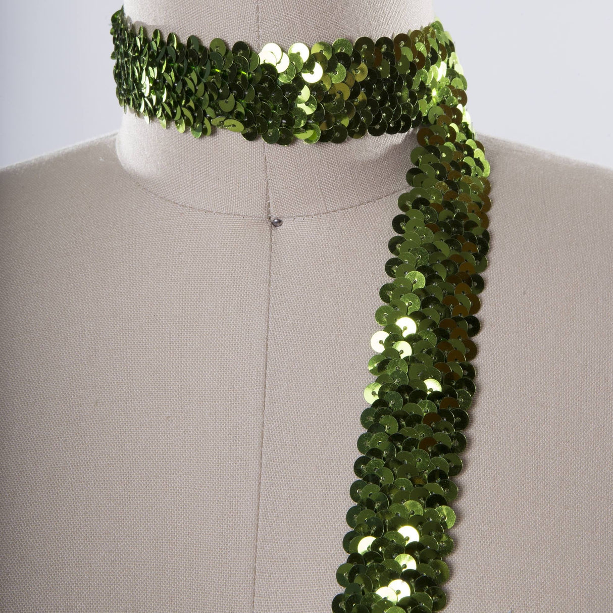 Stretch Sequin Trim Pear Green 1.25 Inch