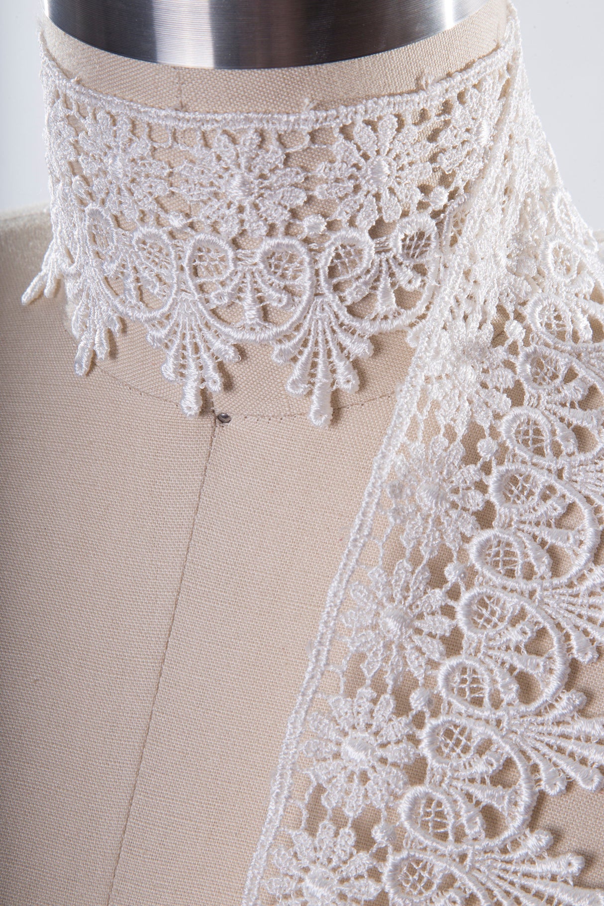 Venice Lace Trim 3 Inch White Ivory Black