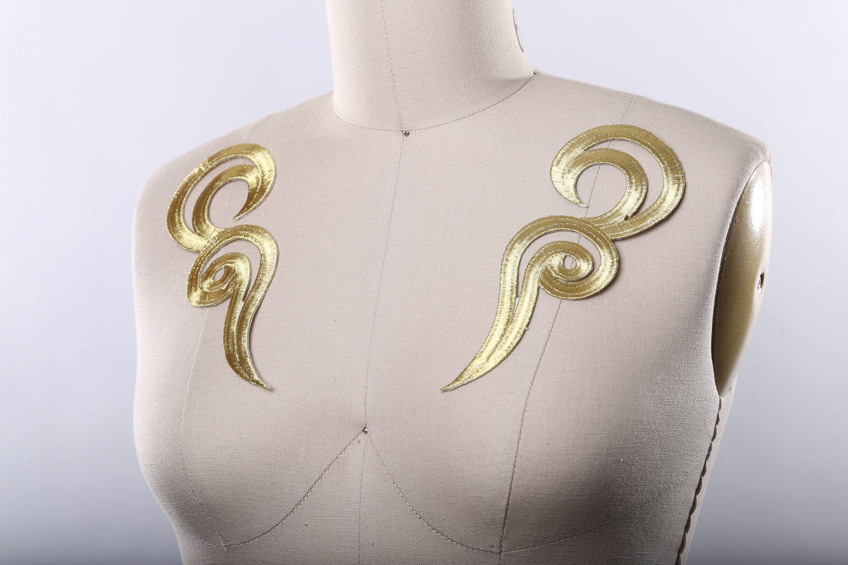 Applique Antique Gold Mirrored Swirl