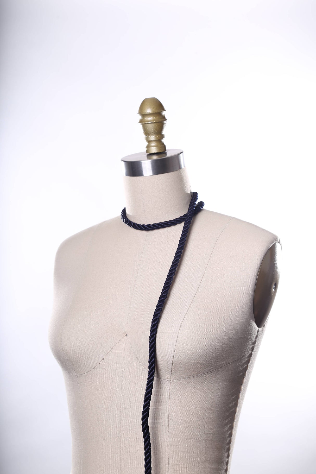 Satin Rope Trim Navy 7mm