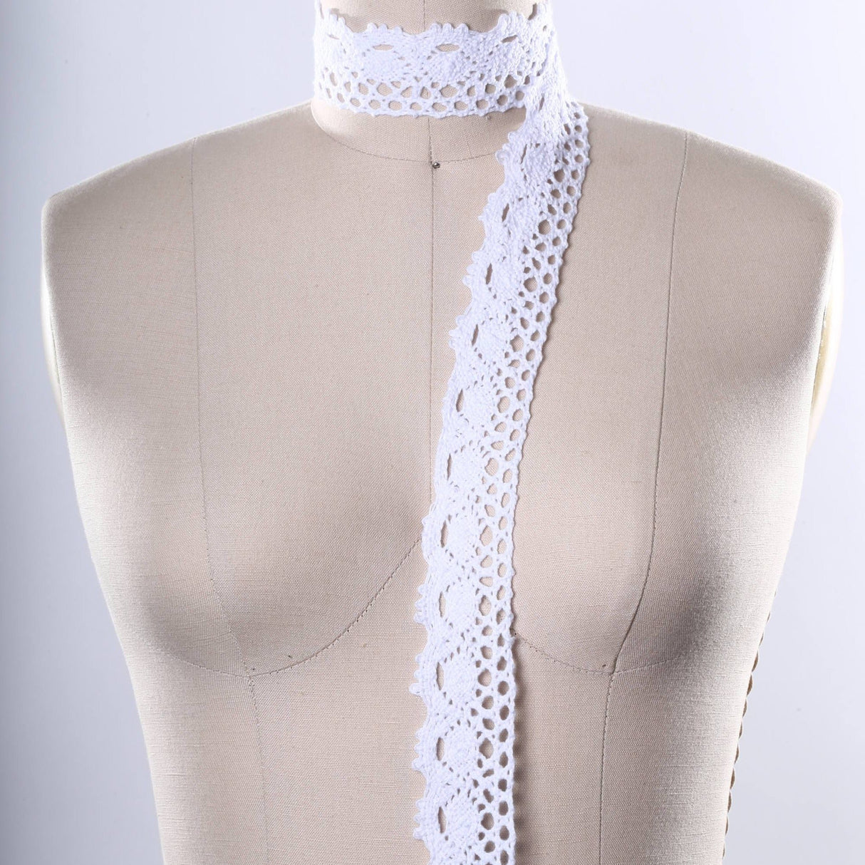 Crochet Lace Trim White Cotton 1 Inch