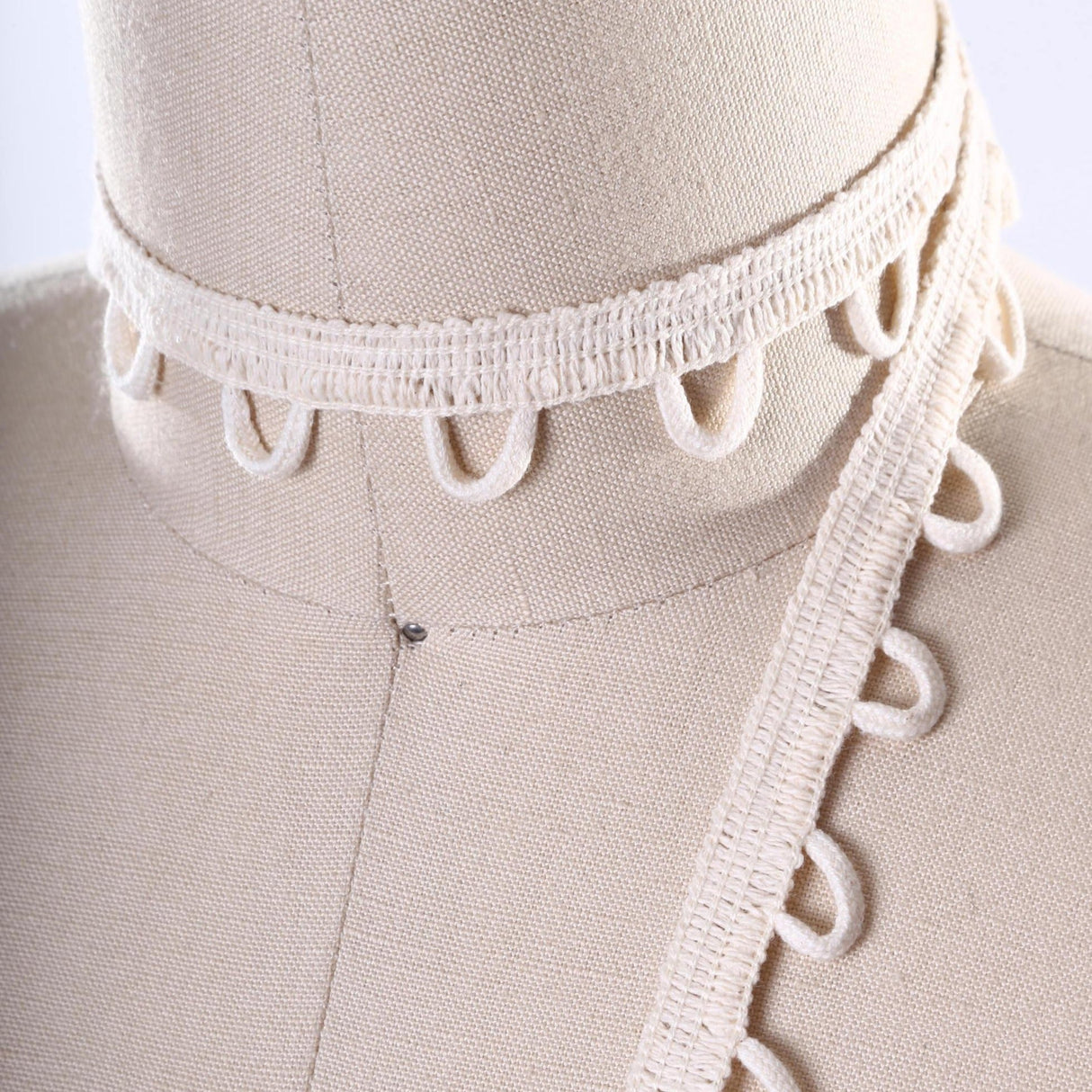 Button Loops Cotton Tape Ivory