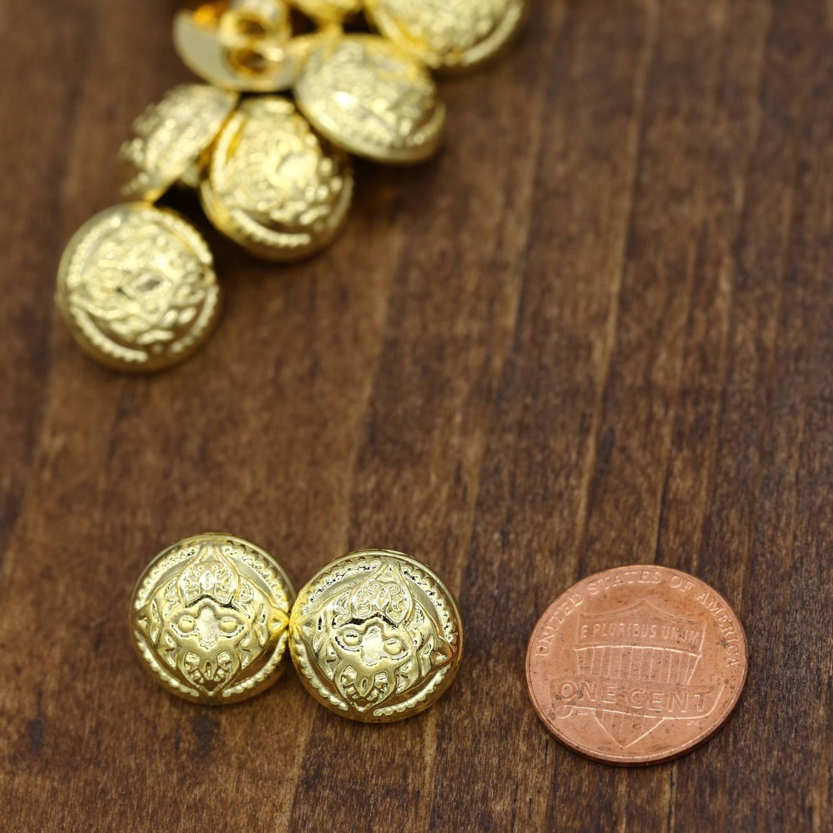 Gold Plastic Shank Button 15mm