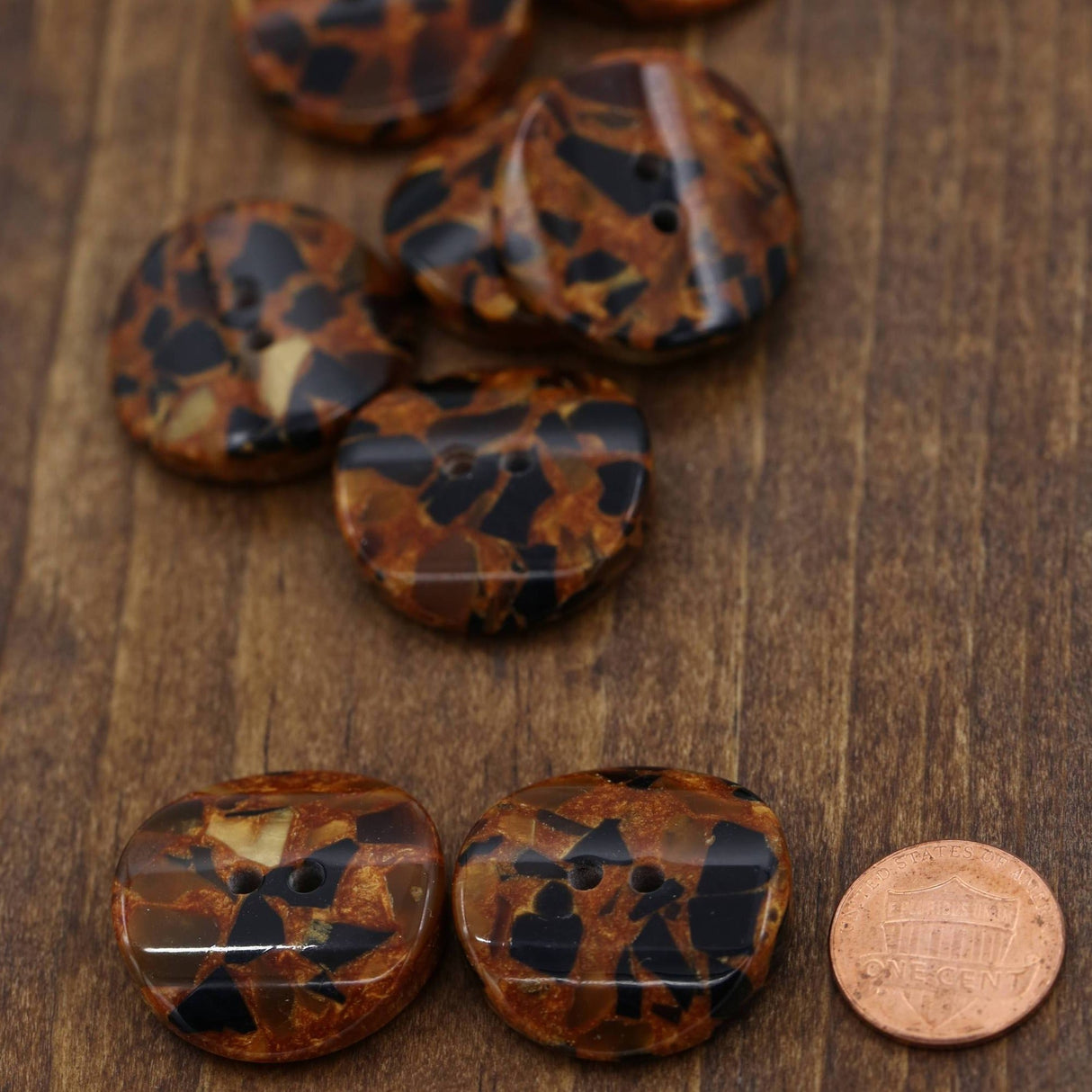 Brown Tortoise Effect Jacket Button 4-Pack