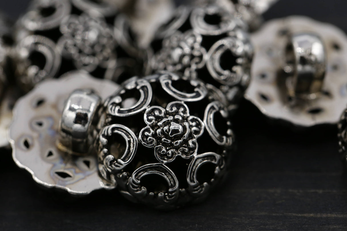 Gothic Gunmetal Plastic Shank Button 14mm