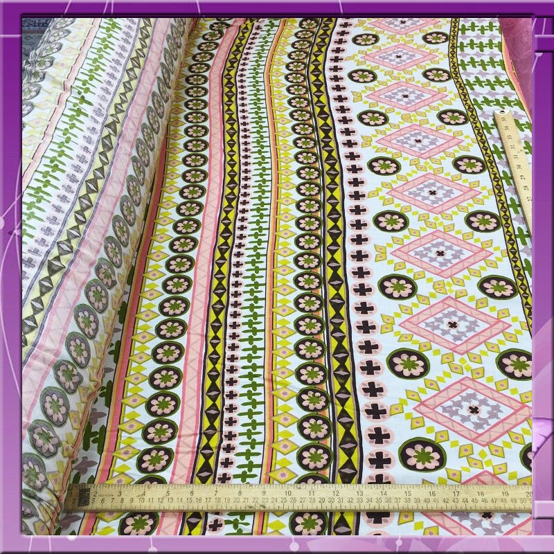 Rayon Challis Pastel Geometric Print