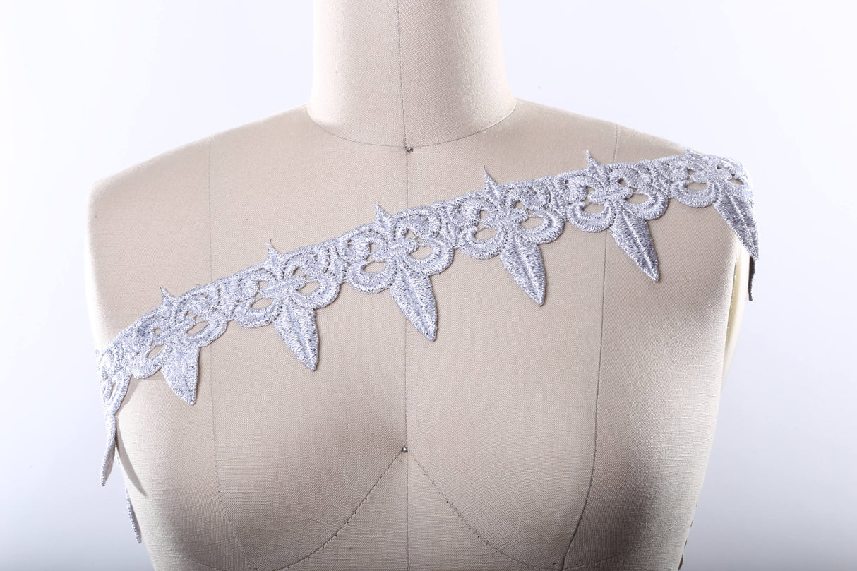 Venice Lace Trim Metallic Gold Silver 3.25 Inch