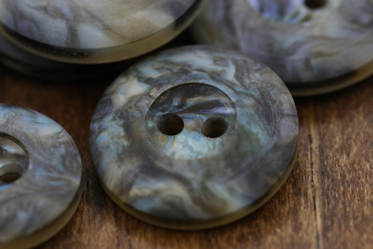 Plastic Marble Button Gray 2-Hole