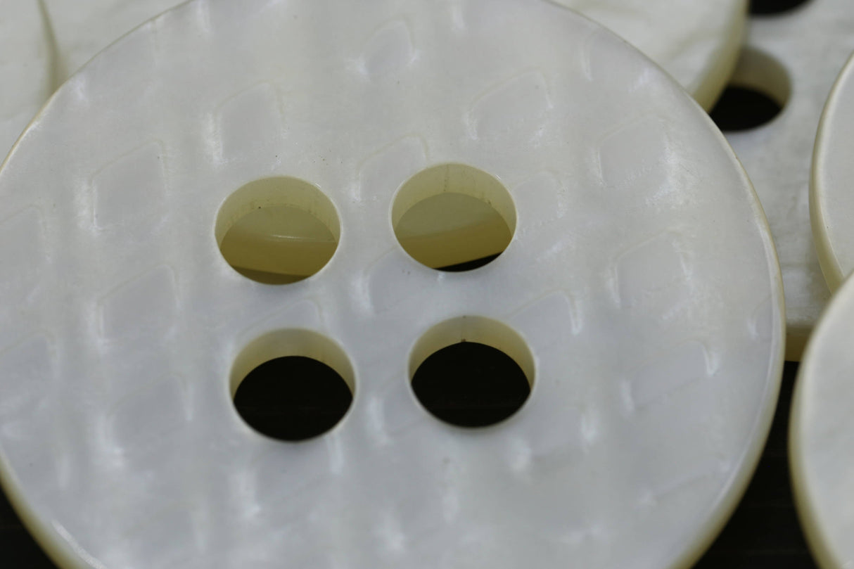 Oversized Plastic Button Ivory 4-Hole