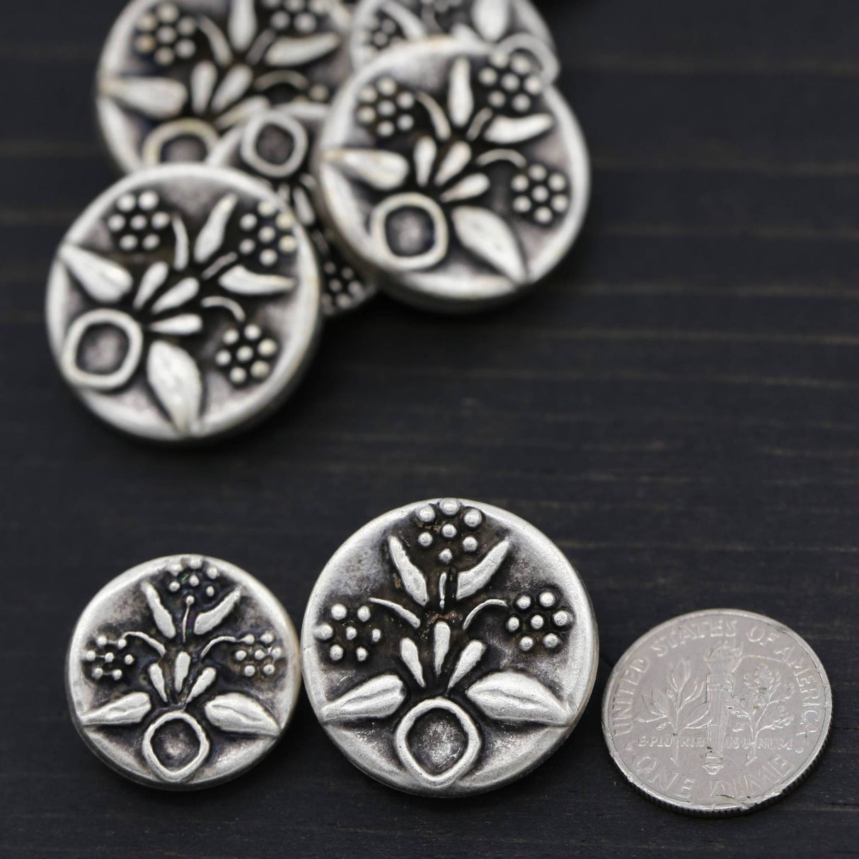 Silver Metal Shank Button 4-Pack