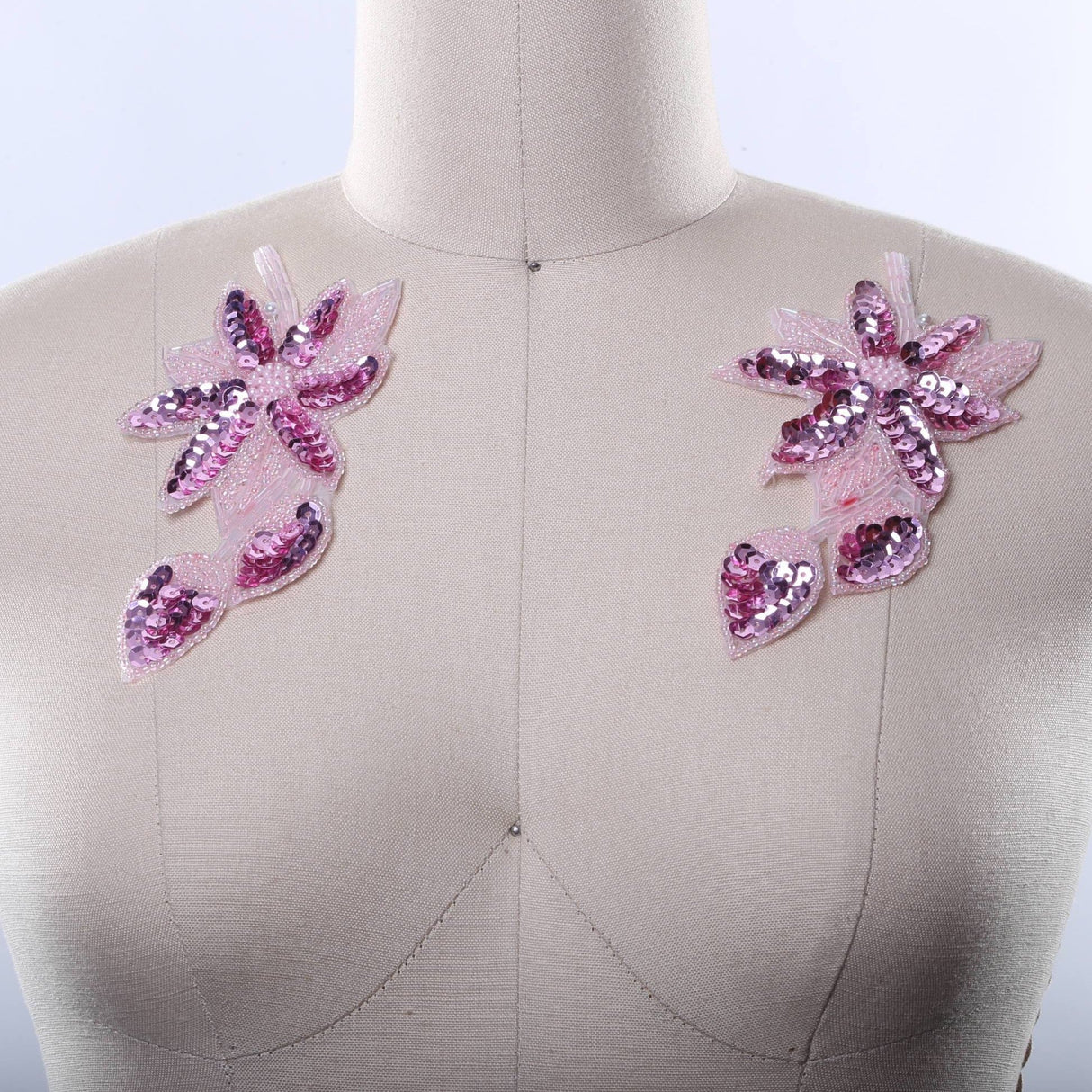 Pink Sequin Flower Applique Patch