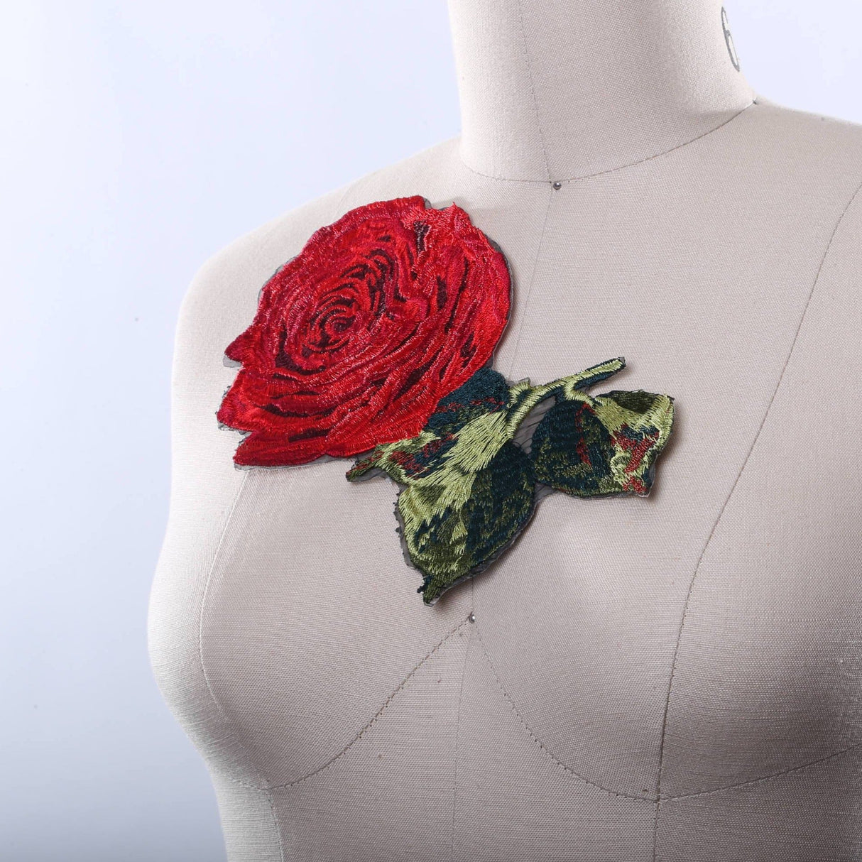 Flower Applique Red Embroidery Iron-On