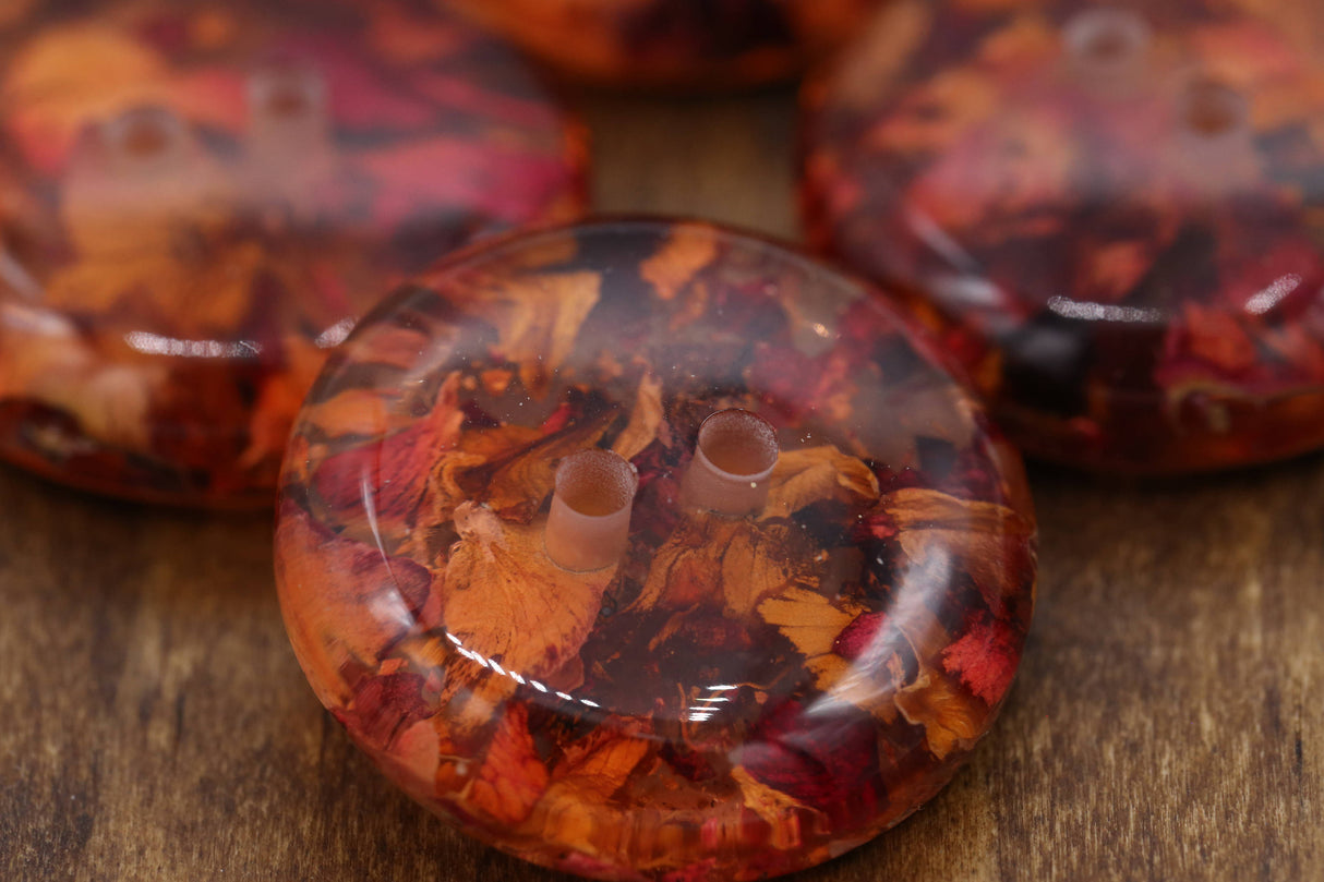 Plastic Button Orange 40L Autumn Leaf