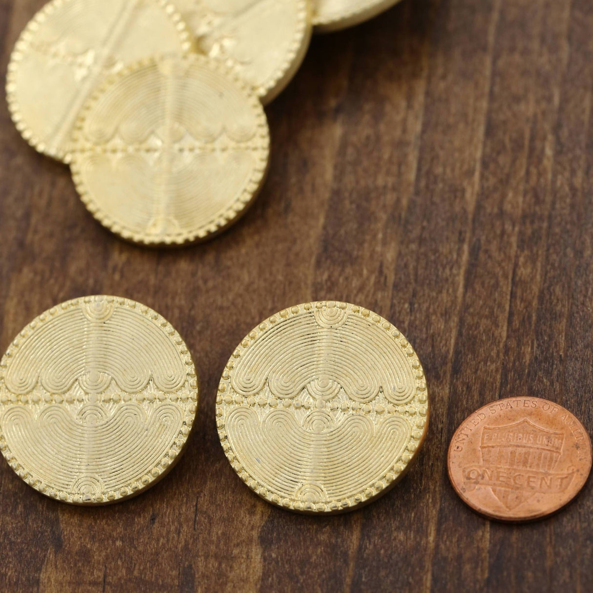 Gold Plastic Shank Button 28mm