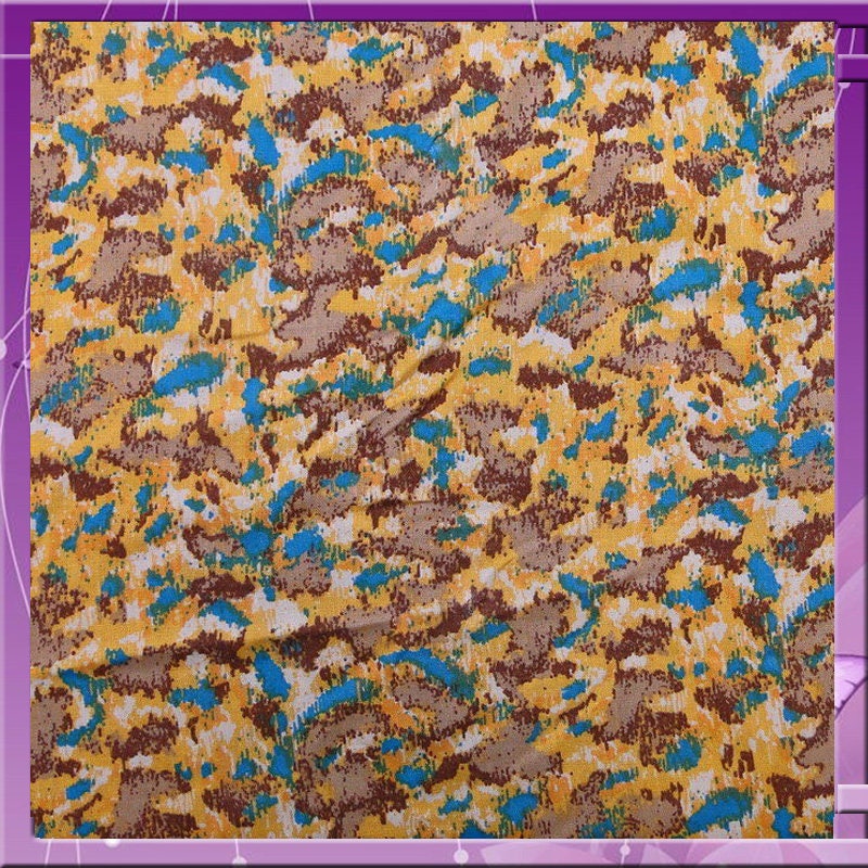 Rayon Challis Abstract Yellow Print