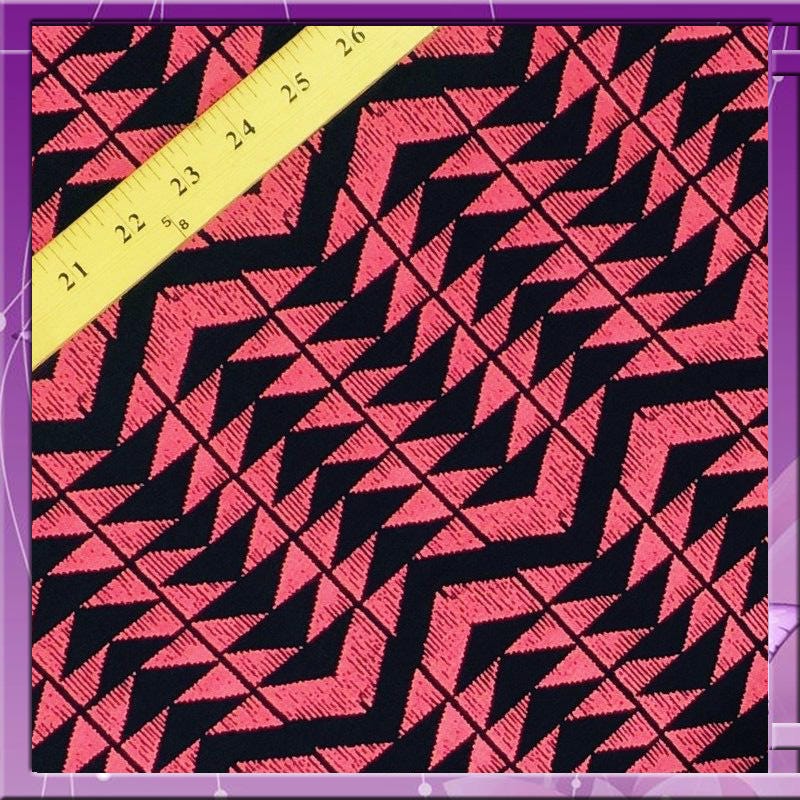 Rayon Challis Geometric Pink and Blue