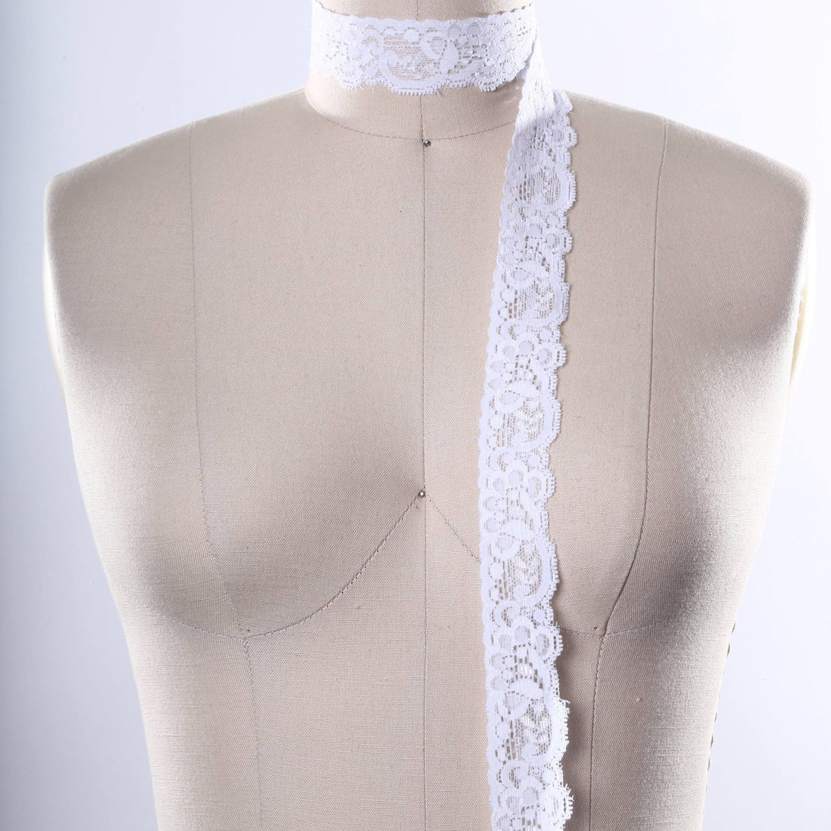 Stretch Lace Trim White 1 Inch