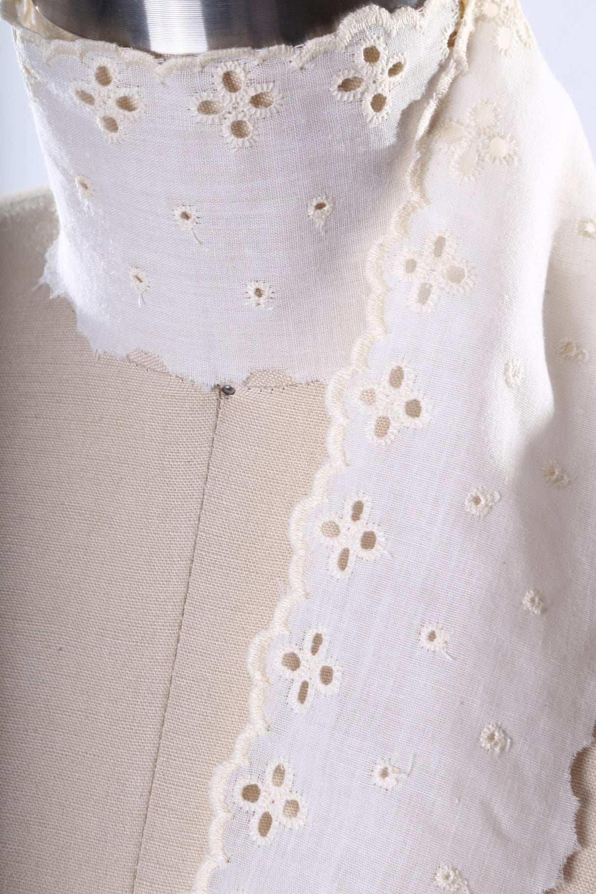 Eyelet Cotton Lace Trim Ivory 3 Inch