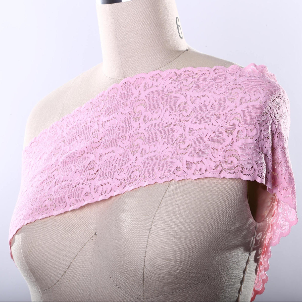 Stretch Lace Trim Pink Heavy Duty