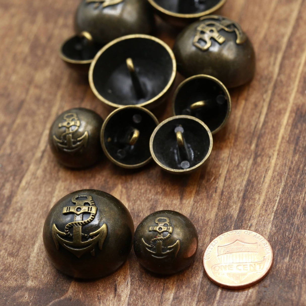 Nautical Metal Shank Button Bronze