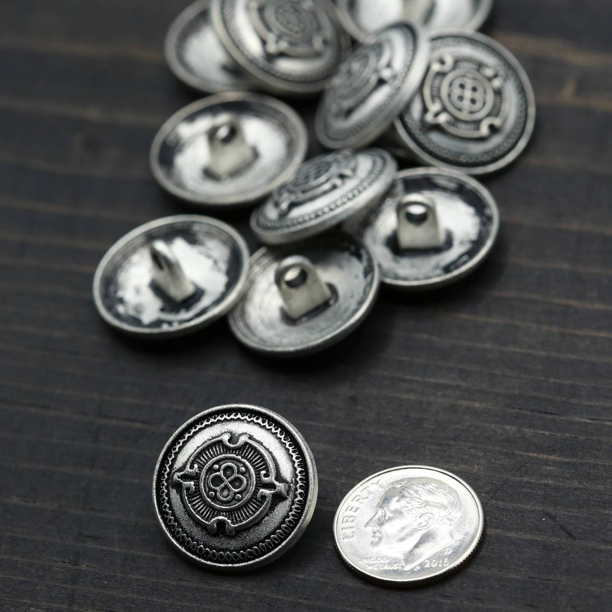 Silver Metal Shank Button 32L 20mm