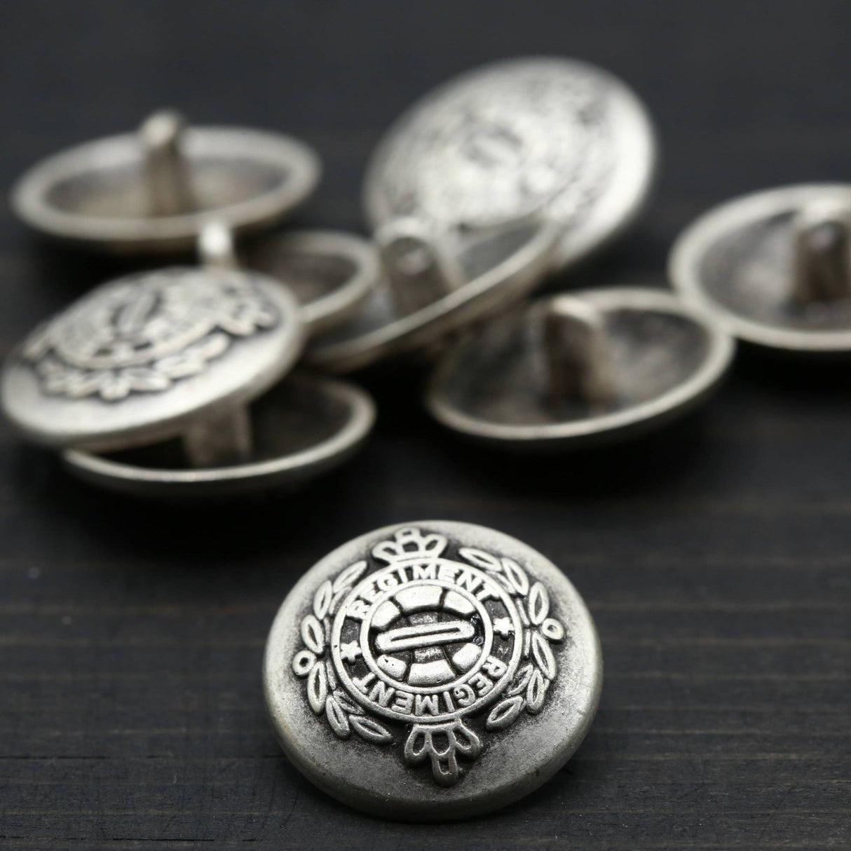 Silver Regiment Metal Shank Button 22 mm